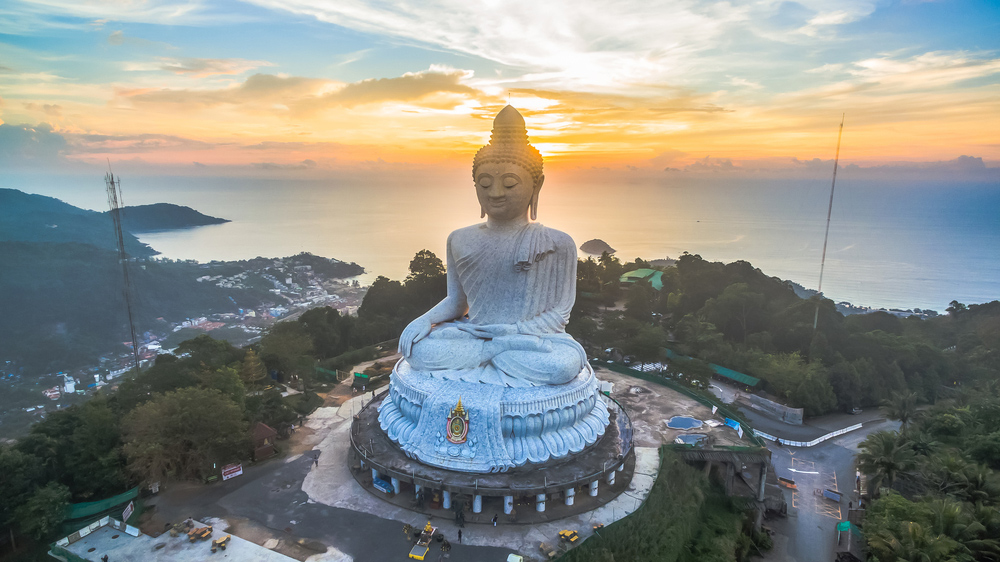 Big-Buddha-statue-built-on-a-high-hilltop-of-Phuket-Thailand