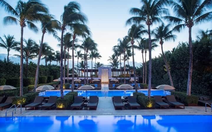 Pool at luxury Setai Hotel, Miami Beach