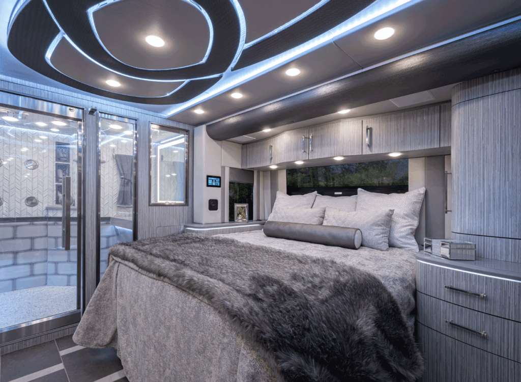 luxury motorhome bedroom
