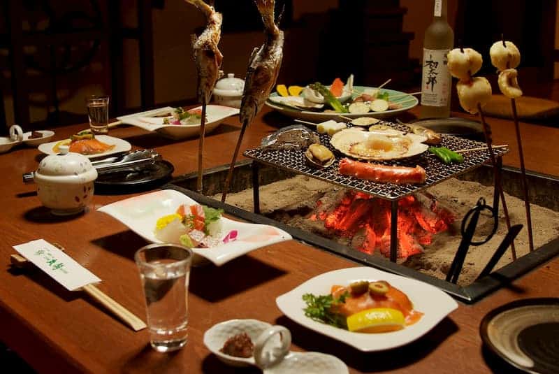Hot meal you cook at Marukoma Onsen Ryokan