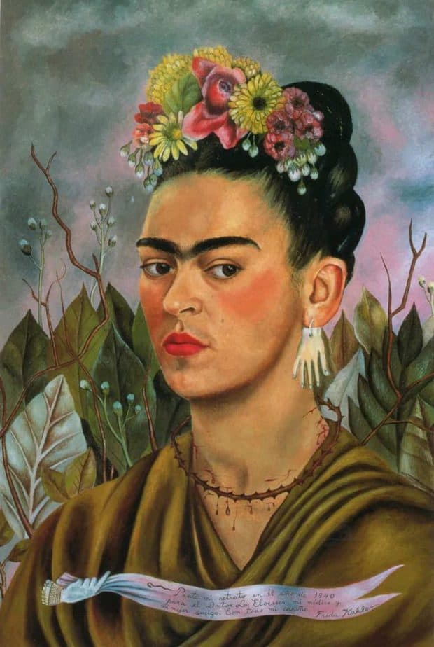self-portrait-dedicated-to-dr-eloesser-1940-by-frida-kahlo