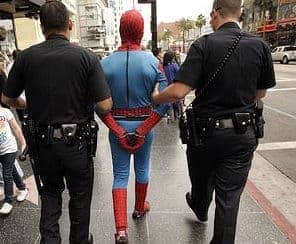 spiderman arrested
